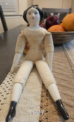 Antique China Doll 12.5 (excellent) with full outfit, porcelain head & limbs