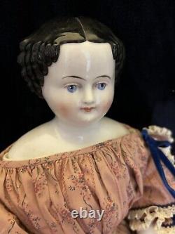 Antique China Doll 25 IN German Porcelain Doll Costume Large Antique Doll