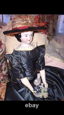 Antique China Doll Early 23 C. 1850-1880s China arms and feet/boots