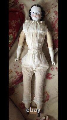 Antique China Doll Early 23 C. 1850-1880s China arms and feet/boots