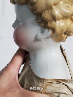 Antique China Head Doll Blonde Curly Molded Hair- Beautiful! Late 1800's