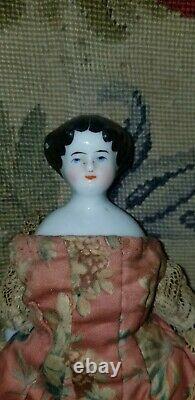 Antique China Shoulder Head Dollhouse Doll 7 1/2