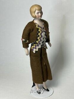 Antique Dollhouse Doll Porcelain Bisque 1920's 6.5