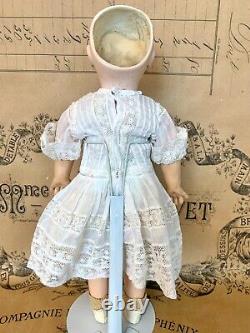 Antique French Emile Jumeau Depose Doll E5J Bisque Doll Blue Eyes Mohair Wig EJ