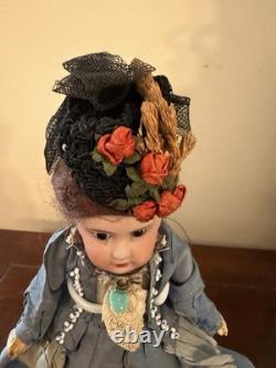 Antique French Jules verilingue Paris France 8 inch orig wig