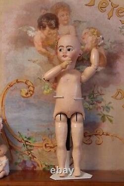 Antique French Mechanic Flirting Doll SFBJ 9 1895, tall 23 in