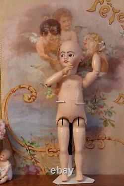 Antique French Mechanic Flirting Doll SFBJ 9 1895, tall 23 in