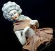 Antique German Porcelain Bisque Half-doll For Lamp Or Pin Cushion Germany
