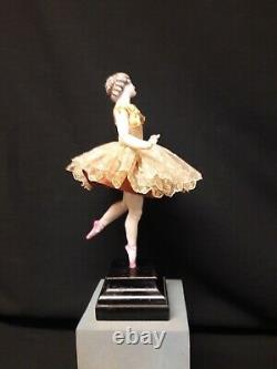 Antique Galluba and Hoffman Glazed Porcelain Ballerina Doll with Movable Arms, B