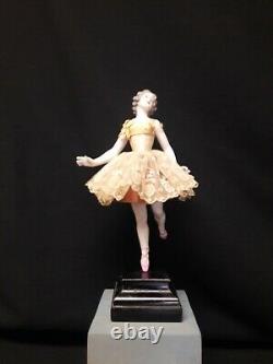 Antique Galluba and Hoffman Glazed Porcelain Ballerina Doll with Movable Arms, B