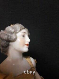 Antique Galluba and Hoffman Glazed Porcelain Ballerina Doll with Movable Arms, B