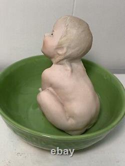 Antique Gebruder Heubach German Bisque girl Child Piano Baby Doll bathing