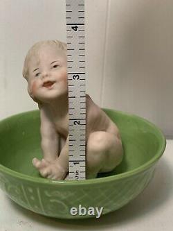 Antique Gebruder Heubach German Bisque girl Child Piano Baby Doll bathing