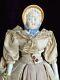 Antique German 12.5 China Shoulder Head Doll With Molded Bonnet