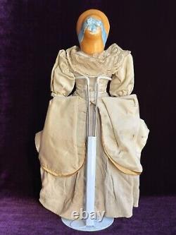 Antique German 12.5 China Shoulder Head Doll with Molded Bonnet