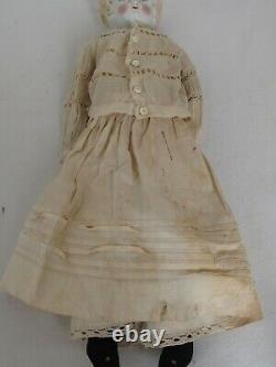 Antique German 17 Blonde China Head c. 1860 original Clothes