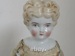 Antique German 17 Blonde China Head c. 1860 original Clothes