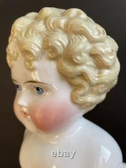 Antique German 19 Alt Beck & Gottschlack ABG 1008 Curly Hair Blonde China Doll
