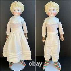 Antique German 19 Alt Beck & Gottschlack ABG 1008 Curly Hair Blonde China Doll
