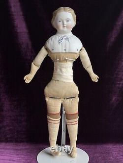 Antique German 19 Kling Dresden Parian Male Doll Styled as Female China Doll