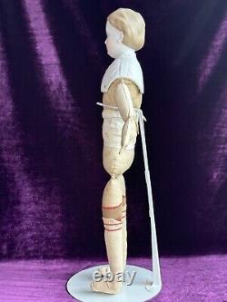 Antique German 19 Kling Dresden Parian Male Doll Styled as Female China Doll