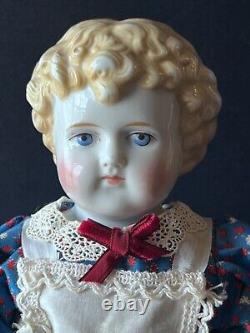 Antique German 22 ABG Alt Beck & Gottschalk 890 Blonde China Head Leather Doll