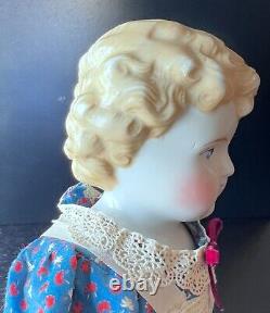 Antique German 22 ABG Alt Beck & Gottschalk 890 Blonde China Head Leather Doll