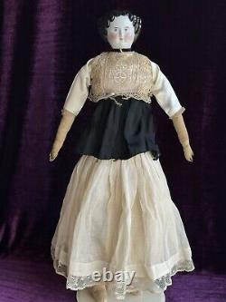 Antique German 25 Flat Top Highbrow China Shoulder Head Doll