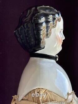 Antique German 25 Flat Top Highbrow China Shoulder Head Doll