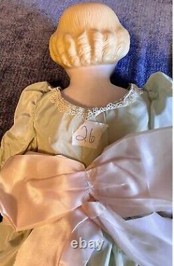 Antique German 26 C1850 Glass Eyed Parian Doll With Nice Outfit