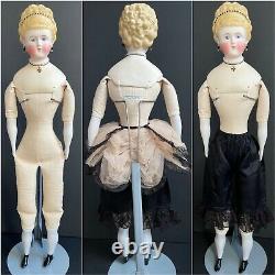 Antique German 29 Empress Augusta Parian China Head Doll Body by Emma Clear