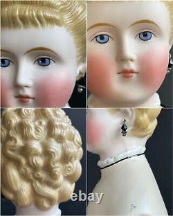 Antique German 29 Empress Augusta Parian China Head Doll Body by Emma Clear