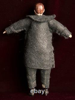 Antique German 6.25 Bisque Miniature Dollhouse Male Mustache Gentleman Doll