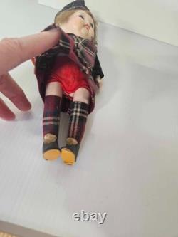 Antique German 9 Bisque Scottish Boy Porcelain Doll Open & Close Eyes Teeth