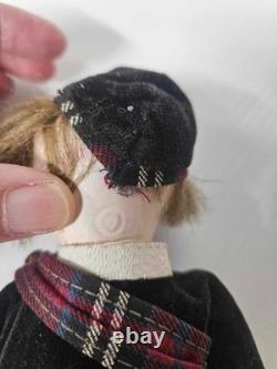 Antique German 9 Bisque Scottish Boy Porcelain Doll Open & Close Eyes Teeth