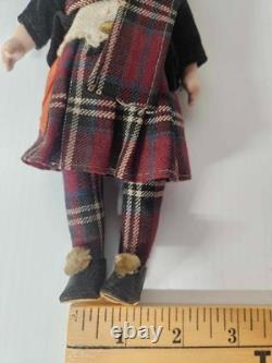 Antique German 9 Bisque Scottish Boy Porcelain Doll Open & Close Eyes Teeth