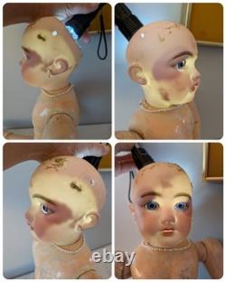 Antique German Bisque Doll S&H 1009 Dep ST 24 In For French Market