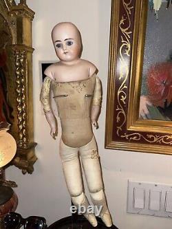 Antique German Bisque Head Doll ABG Alt Beck And Gottschalk # 639 Leather Body