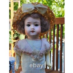 Antique German Bisque Head Doll Compo Body Stamped 410 Germany