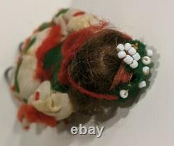 Antique German Bisque Porcelain Miniature Jointed Doll With 3 Inch Markings