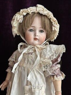 Antique German Bruno Schmidt 17 Bisque Head Girl Doll