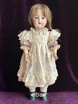 Antique German Bruno Schmidt 17 Bisque Head Girl Doll