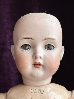 Antique German Bruno Schmidt 17 Bisque Head Girl Doll