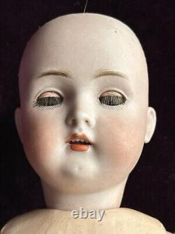 Antique German Bruno Schmidt 17 Bisque Head Girl Doll