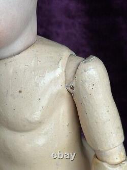 Antique German Bruno Schmidt 17 Bisque Head Girl Doll