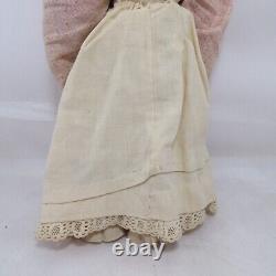 Antique German China Doll Porcelain Head with Wooden Arms and Legs Blue Eyes 10