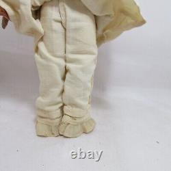 Antique German China Doll Porcelain Head with Wooden Arms and Legs Blue Eyes 10