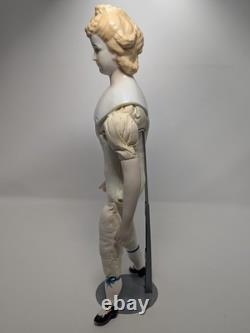 Antique German China Head Doll (1840s 1890s) Rare Hairstyle, Molded Blonde