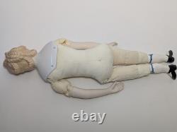 Antique German China Head Doll (1840s 1890s) Rare Hairstyle, Molded Blonde