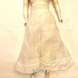 Antique German China Head Doll 23 Cloth Body Low Brow Exposed Ears Blonde 1890s